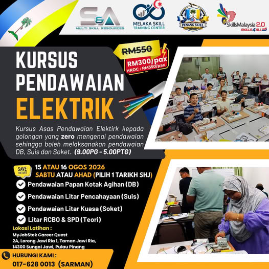 Poster kursus pendawaian elektrik