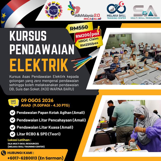 Poster kursus Melaka Skill Training Center 5