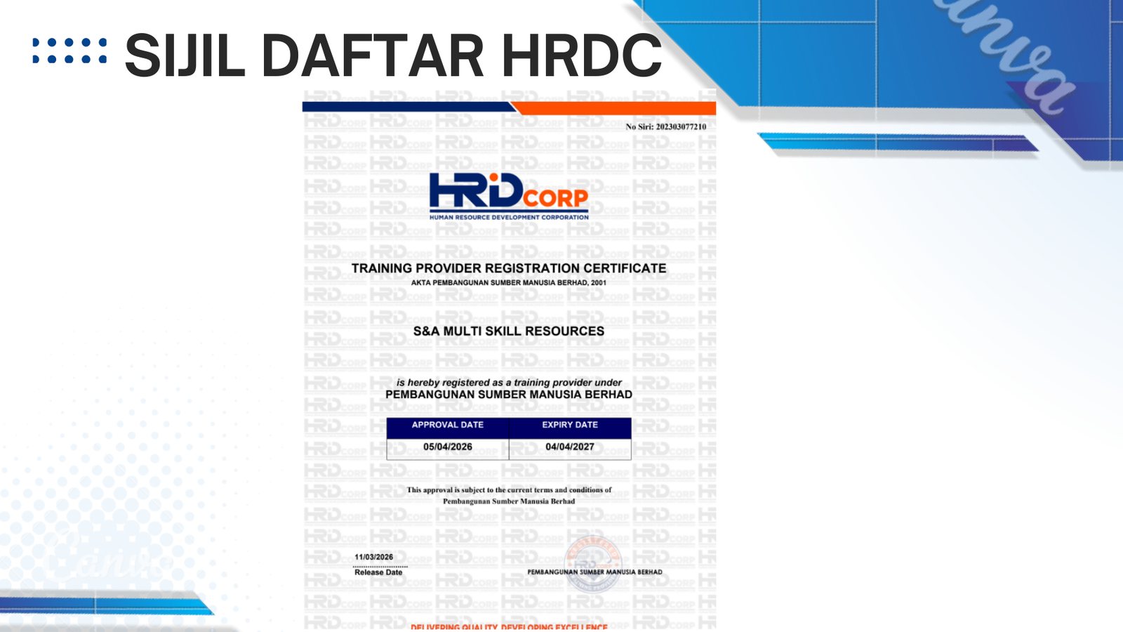 Pendaftaran HRD Corp